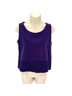 C.C. Collection Womens Purple Cotton Sleeveless Cropped Tank Top Size S